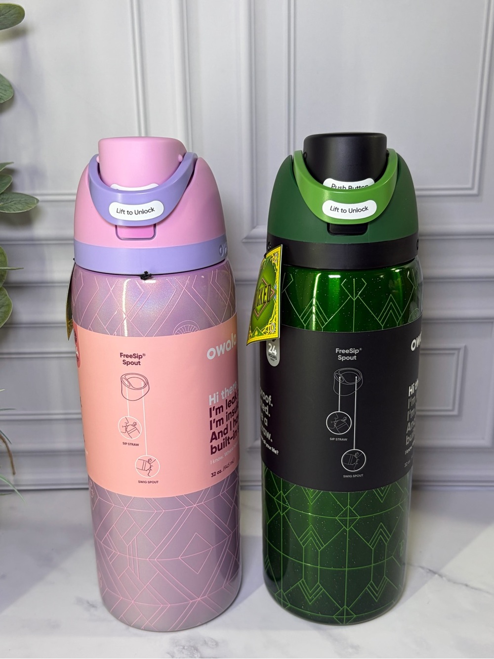 Owala Wicked Set Glinda & Elphaba 32oz FreeSip BNWT